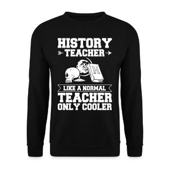 Geschichte Lehrer Lektion Professor Historiker - Unisex Pullover - Schwarz - Vorne - Alina (178cm) & Michal (187cm)
