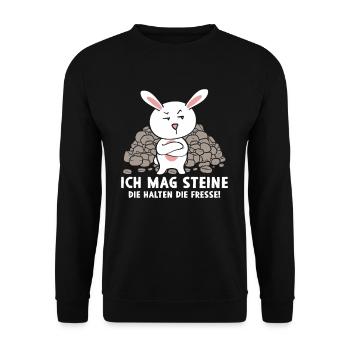 Ich mag Steine - Unisex Pullover - Schwarz - Vorne - Alina (178cm) & Michal (187cm)