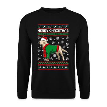 Chien de Noël joyeux du Labrador - Sweat-shirt Unisexe - noir - Devant - Alina (178cm) & Michal (187cm)