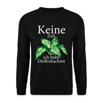 Keine Zeit ich habe Dieffenbachien Pflanzen - Unisex Pullover - Schwarz - Vorne - Alina (178cm) & Michal (187cm)