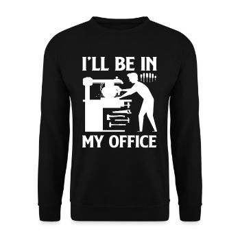 Hobby Schreiner Handwerker Büro Werkstatt - Unisex Pullover - Schwarz - Vorne - Alina (178cm) & Michal (187cm)