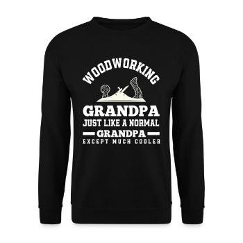Holzarbeiter Opa - Unisex Pullover - Schwarz - Vorne - Alina (178cm) & Michal (187cm)