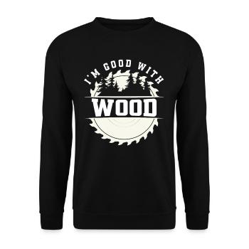Forester Forestry Woodworker Carpenter - Unisex Sweatshirt - black - Front - Alina (178cm) & Michal (187cm)