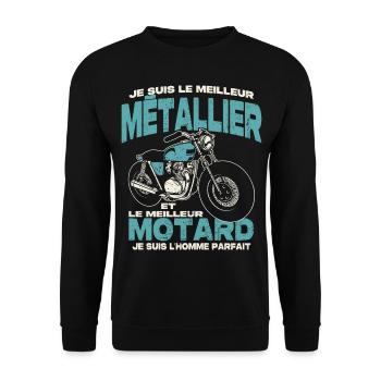 Le meilleur métallier et le meilleur motard - Sweat-shirt Unisexe - noir - Devant - Alina (178cm) & Michal (187cm)