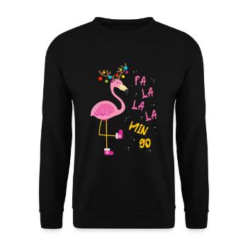 Fa la la la mingo Flamingo - Unisex Sweatshirt - black - Front - Alina (178cm) & Michal (187cm)