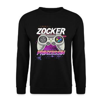 Gamer Girl Gamer Princess Gamer Girl Gaming - Unisex Sweatshirt - black - Front - Alina (178cm) & Michal (187cm)