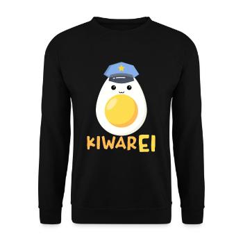 Kiwarei Austria Police Funny Egg Costume - Unisex Sweatshirt - black - Front - Alina (178cm) & Michal (187cm)