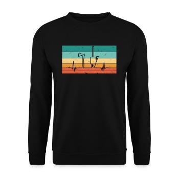 Bûcheron vintage à battement de cœur - Sweat-shirt Unisexe - noir - Devant - Alina (178cm) & Michal (187cm)