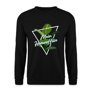 Mon bureau à domicile Arbre à caoutchouc Bureau Plante d’intérieur - Sweat-shirt Unisexe - noir - Devant - Alina (178cm) & Michal (187cm)