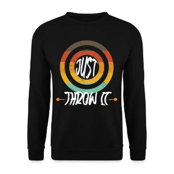 Just Throw It Darts Aiming Bullseye - Unisex Sweatshirt - black - Front - Alina (178cm) & Michal (187cm)