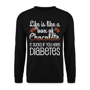 Life Is Like A Box Of Chocolate Diabetes - Unisex Sweatshirt - black - Front - Alina (178cm) & Michal (187cm)