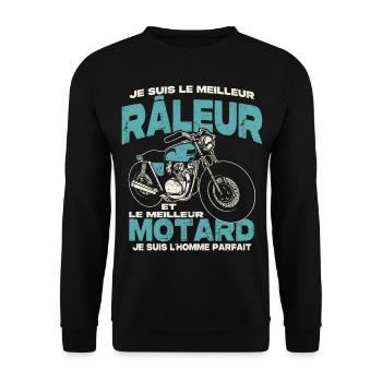 Le meilleur râleur et le meilleur motard - Sweat-shirt Unisexe - noir - Devant - Alina (178cm) & Michal (187cm)