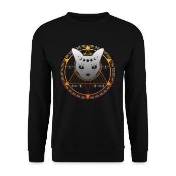 Géométrie Sacrée Chat Magique Wicca Goth - Sweat-shirt Unisexe - noir - Devant - Alina (178cm) & Michal (187cm)