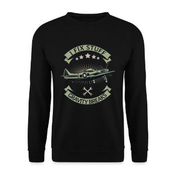 Mécanicien d’avion Mécanicien d’aéronefs rétro - Sweat-shirt Unisexe - noir - Devant - Alina (178cm) & Michal (187cm)