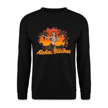 Aloha Surfer Beach Hawaii Femme - Sweat-shirt Unisexe - noir - Devant - Alina (178cm) & Michal (187cm)