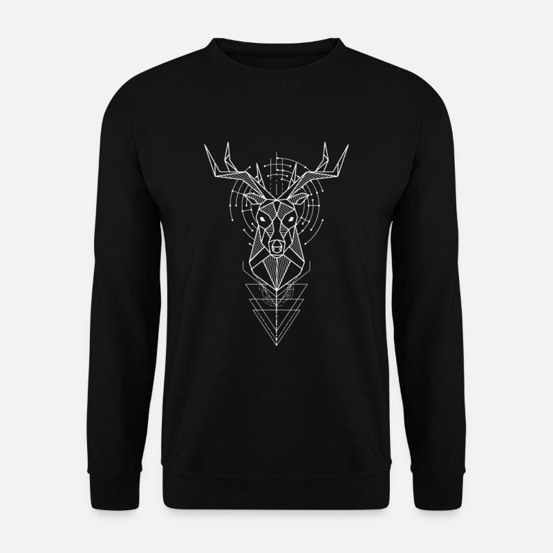 Hirsch Polygon - Unisex Pullover - Schwarz
