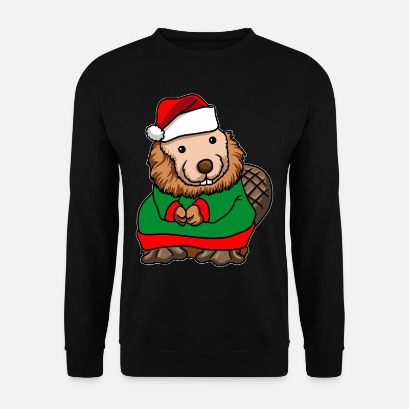 Castor Père Noël - Sweat-shirt Unisexe - noir