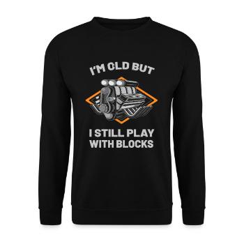Atelier d’humour mécanique automobile bloc moteur - Sweat-shirt Unisexe - noir - Devant - Alina (178cm) & Michal (187cm)