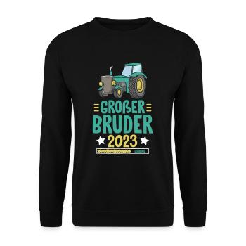 Großer Bruder 2023 Loading - Unisex Pullover - Schwarz - Vorne - Alina (178cm) & Michal (187cm)