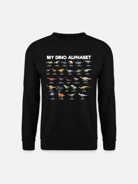 My Dino Alphabet Dinosaurier Buchstaben Namen - Unisex Pullover - Schwarz