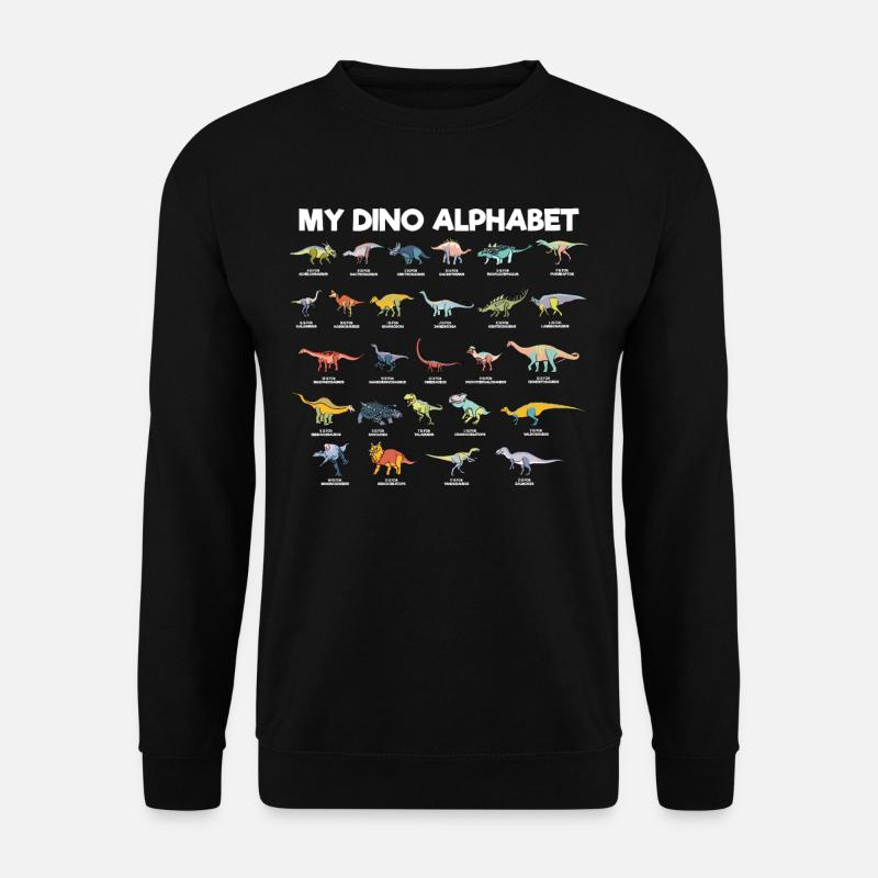 My Dino Alphabet Dinosaurier Buchstaben Namen - Unisex Pullover - Schwarz