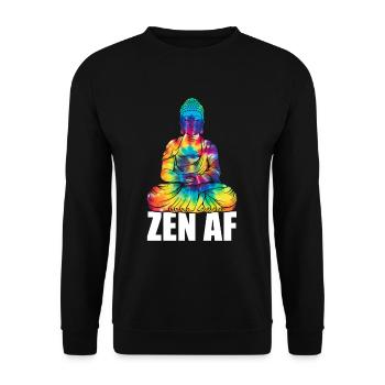 Zen AF Buddha Namaste Yoga Meditate Workout - Unisex Sweatshirt - black - Front - Alina (178cm) & Michal (187cm)