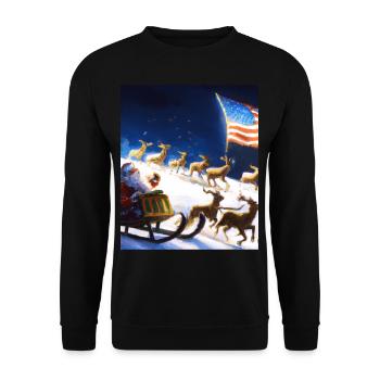 Père Noël américain avec - Sweat-shirt Unisexe - noir - Devant - Alina (178cm) & Michal (187cm)