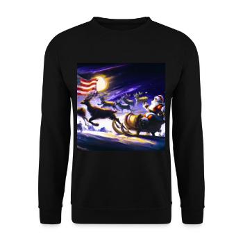 Père Noël américain avec - Sweat-shirt Unisexe - noir - Devant - Alina (178cm) & Michal (187cm)