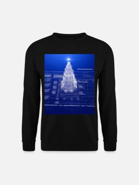 Christmas Christmas Tree Schematic Blueprint - Unisex Sweatshirt - black