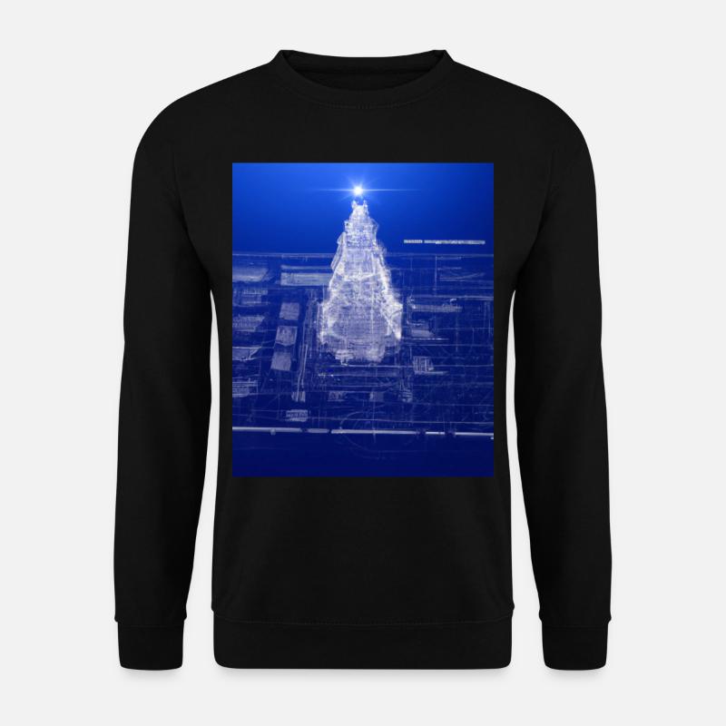 Christmas Christmas Tree Schematic Blueprint - Unisex Sweatshirt - black