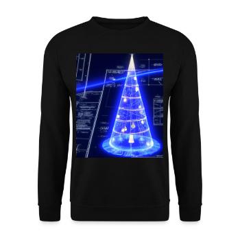 Weihnachten Weihnachtsbaum Schematic Blaupause - Unisex Pullover - Schwarz - Vorne - Alina (178cm) & Michal (187cm)