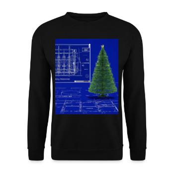 Weihnachten Weihnachtsbaum Schematic Blaupause - Unisex Pullover - Schwarz - Vorne - Alina (178cm) & Michal (187cm)