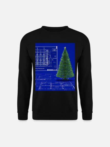 Christmas Christmas Tree Schematic Blueprint - Unisex Sweatshirt - black