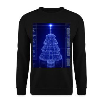 Weihnachten Weihnachtsbaum Schematic Blaupause - Unisex Pullover - Schwarz - Vorne - Alina (178cm) & Michal (187cm)