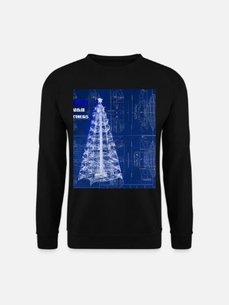 Christmas Christmas Tree Schematic Blueprint - Unisex Sweatshirt - black