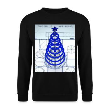 Weihnachten Weihnachtsbaum Schematic Blaupause - Unisex Pullover - Schwarz - Vorne - Alina (178cm) & Michal (187cm)