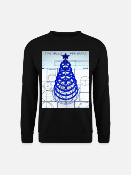Christmas Christmas Tree Schematic Blueprint - Unisex Sweatshirt - black