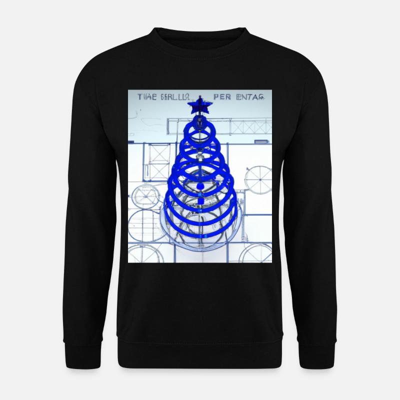 Weihnachten Weihnachtsbaum Schematic Blaupause - Unisex Pullover - Schwarz