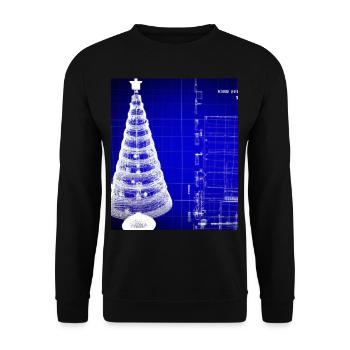 Weihnachten Weihnachtsbaum Schematic Blaupause - Unisex Pullover - Schwarz - Vorne - Alina (178cm) & Michal (187cm)