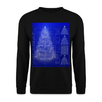 Weihnachten Weihnachtsbaum Schematic Blaupause - Unisex Pullover - Schwarz - Vorne - Alina (178cm) & Michal (187cm)