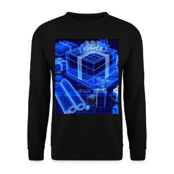 Weihnachten Weihnachtsbaum Schematic Blaupause - Unisex Pullover - Schwarz - Vorne - Alina (178cm) & Michal (187cm)