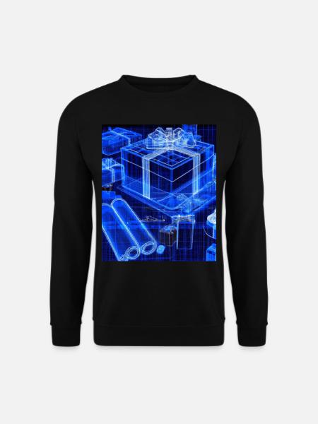 Christmas Christmas Tree Schematic Blueprint - Unisex Sweatshirt - black