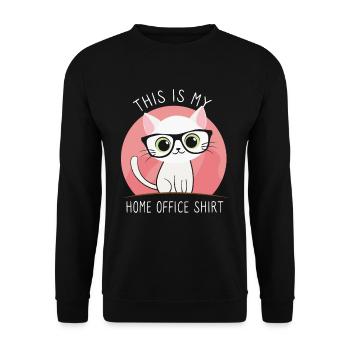 This is my home office cat - Unisex Sweatshirt - black - Front - Alina (178cm) & Michal (187cm)