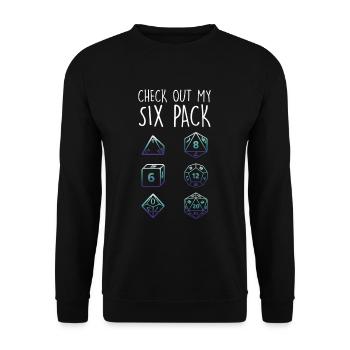 Check Out My Six Pack Dice Dragon RPG Tabletop - Unisex Pullover - Schwarz - Vorne - Alina (178cm) & Michal (187cm)