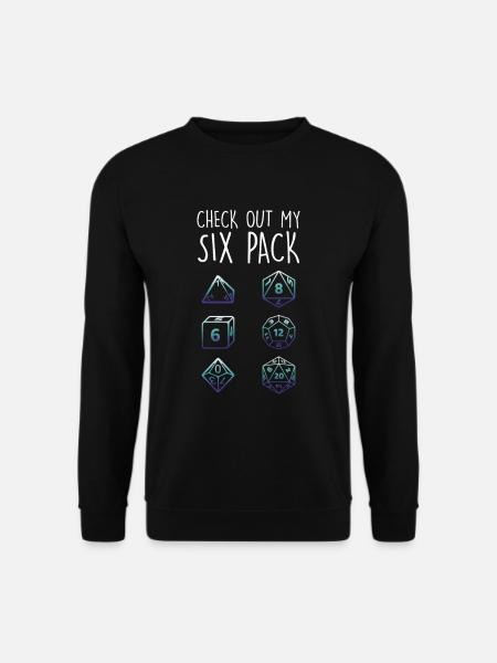 Check Out My Six Pack Dice Dragon RPG Tabletop - Unisex Pullover - Schwarz