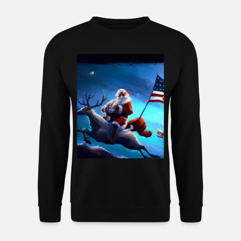 Père Noël américain avec - Sweat-shirt Unisexe - noir