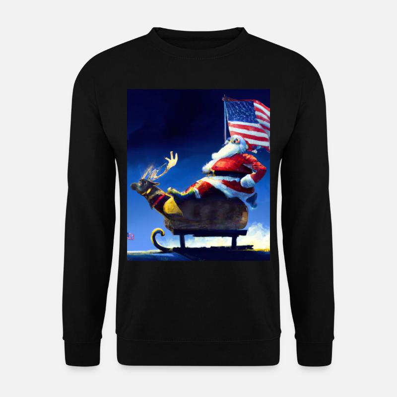 Père Noël américain avec - Sweat-shirt Unisexe - noir