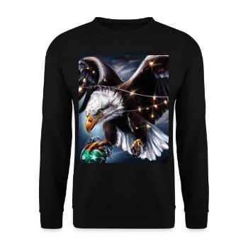 American Christmas White-tailed Eagle with - Unisex Sweatshirt - black - Front - Alina (178cm) & Michal (187cm)