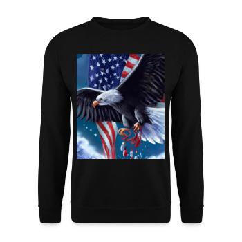 American Christmas White-tailed Eagle with - Unisex Sweatshirt - black - Front - Alina (178cm) & Michal (187cm)