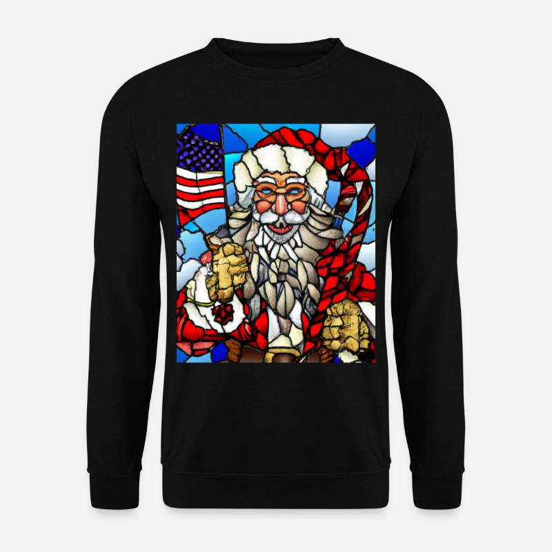 Amerikanisches Weihnachten Weihnachtsmann - Unisex Pullover - Schwarz